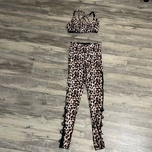 Victoria secret cheetah workout outfit